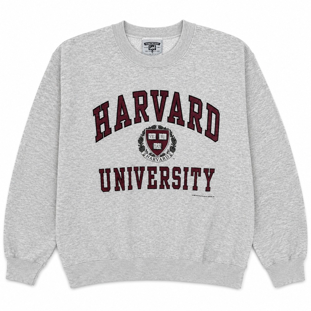 Vintage Lee Harvard University Heavyweight Sweatshirt Grey XL USA Made Classic